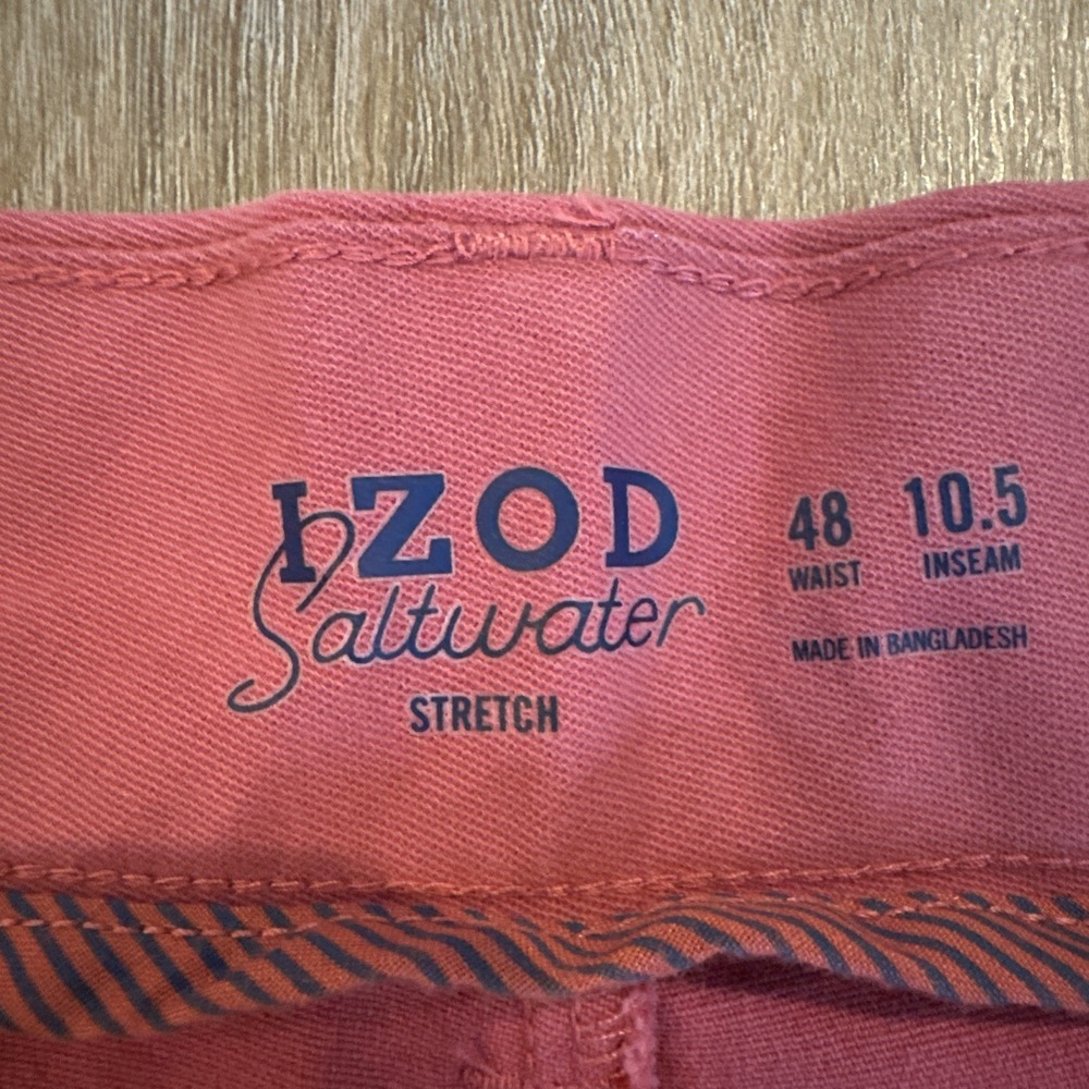 IZOD Saltwater Men's Big & Tall Beach House Cargo Shorts Red 48 X 10.5" NEW - Picture 5 of 9